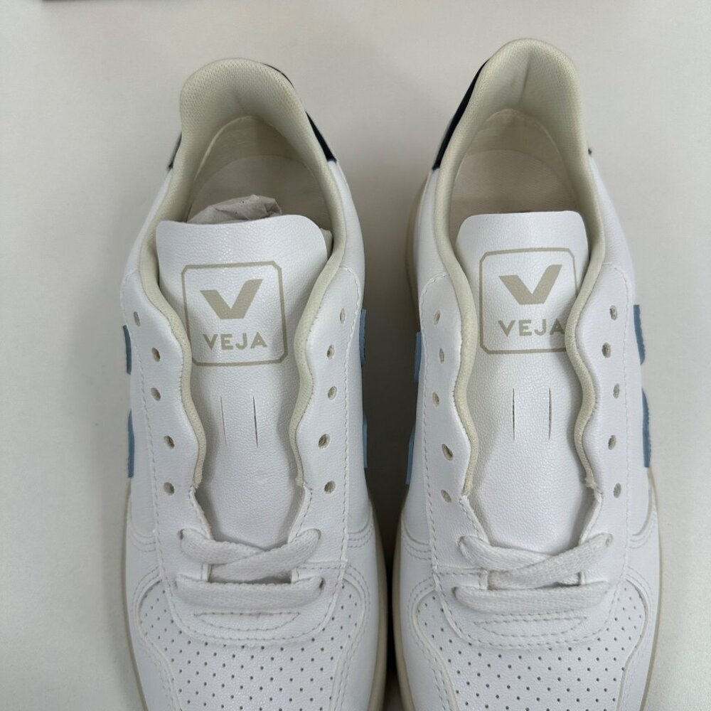 Veja V-10 CWL Sneakers sz 5 Women's 36 EU White/Steel/Nauti Vegan Leather BRAZIL - Picture 9 of 15